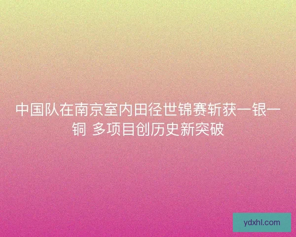 中国队在南京室内田径世锦赛斩获一银一铜 多项目创历史新突破
